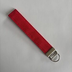 Red Polka Dot Wristlet Keychain